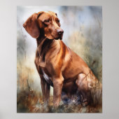 Schattige Vizsla Dog Art Print Poster (Voorkant)