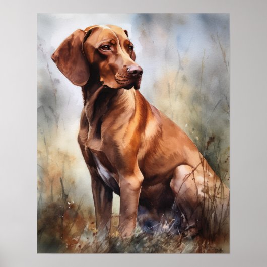 Schattige Vizsla Dog Art Print Poster (Voorkant)