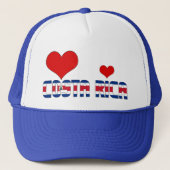 Schattige vlag Costa Rica Hearts Patriotic Trucker Pet (Voorkant)