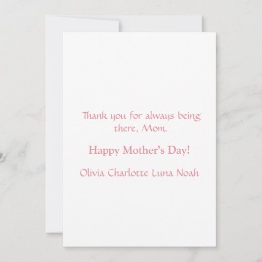 Schattige vlechten liefde met mam Moederdag Feestdagenkaart (Achterkant)