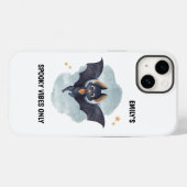 Schattige Vleermuis Aangepaste Naam Halloween Grie Case-Mate iPhone Case (Achterkant (horizontaal))