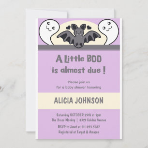 Schattige vleermuis Halloween babyshower Kaart