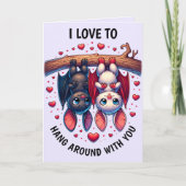 Schattige Vleermuis Valentijnkaart, leuk om bij je Feestdagen Kaart (Voorkant)