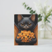 Schattige vleermuiskat briefkaart (Staand voorkant)