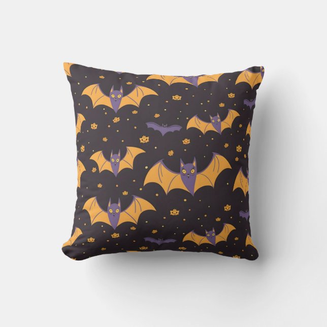 Schattige vleermuispatroon kussen (Voorkant)