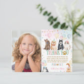 Schattige vliegenballonnen op vliegende kont bedankkaart (Staand voorkant)