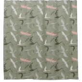 Schattige vliegend vogelpatroon douchegordijn (Voorkant)