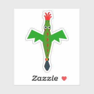 Schattige vliegende draak kinderfeestje sticker