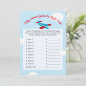 Schattige Vliegtuig Baby shower Raad Juiste Prijs  Kaart (Staand voorkant)