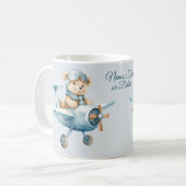 Schattige Vliegtuig Happy Blue Beer Pilot Elegant Koffiemok (Voorkant links)