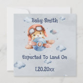 Schattige vliegtuig landt op social media aankondiging (Voorkant)