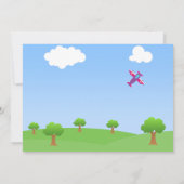 Schattige Vliegtuig Meisje Baby shower Uitnodiging (Achterkant)