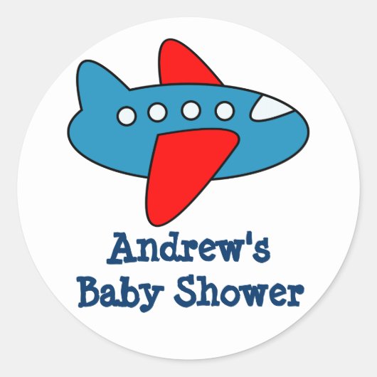Schattige vliegtuig stickers voor baby shower part (Voorkant)