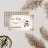 Schattige Vliegtuig Teddy Bear Luier Raffle Informatiekaartje