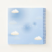 Schattige vliegtuig, wolken en sterren, Baby showe Notitieboek (Achterkant)