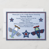 Schattige vliegtuigen/Aviator Baby Shower-uitnodig Kaart (Voorkant)