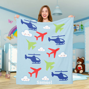 Schattige vliegtuigwolk, Reizen, Baby Shower, Luch Fleece Deken