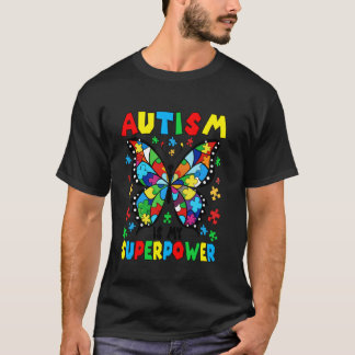 Schattige Vlinder Autisme Is Mijn Superkracht Auti T-shirt