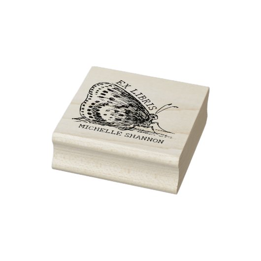Schattige vlinder ex libris boek rubberstempel (Stempel)