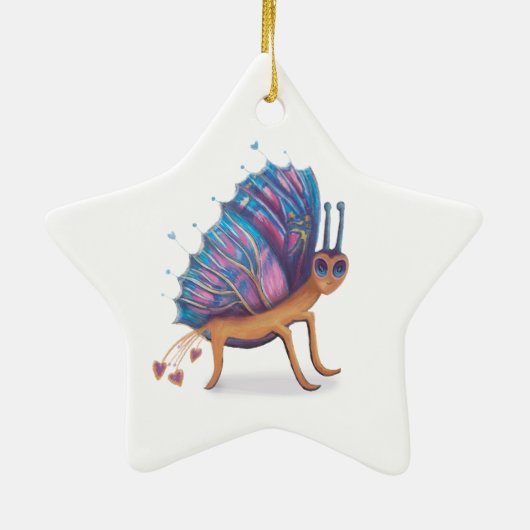 schattige vlinder keramisch ornament (Achterkant)