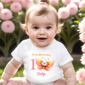 Schattige Vlinder Roze Bloemen Naam Meisje 1e Verj