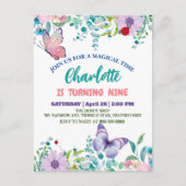 Schattige vlinder Stippen bloemen Bloem Verjaardag Briefkaart (Voorkant)