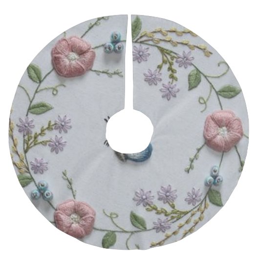 schattige vlindermijn groene roze borduurwerk kerstboom rok (Voorkant)