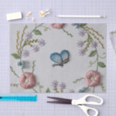 schattige vlindermijn groene roze borduurwerk tissuepapier (Craft)