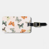 Schattige vlinderpatroon Bagagelabel (Voorkant horizontaal)