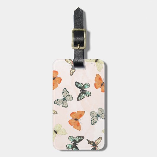 Schattige vlinderpatroon Bagagelabel (Voorkant verticaal)