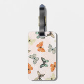 Schattige vlinderpatroon Bagagelabel (Achterkant verticaal)