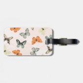 Schattige vlinderpatroon Bagagelabel (Achterkant horizontaal)
