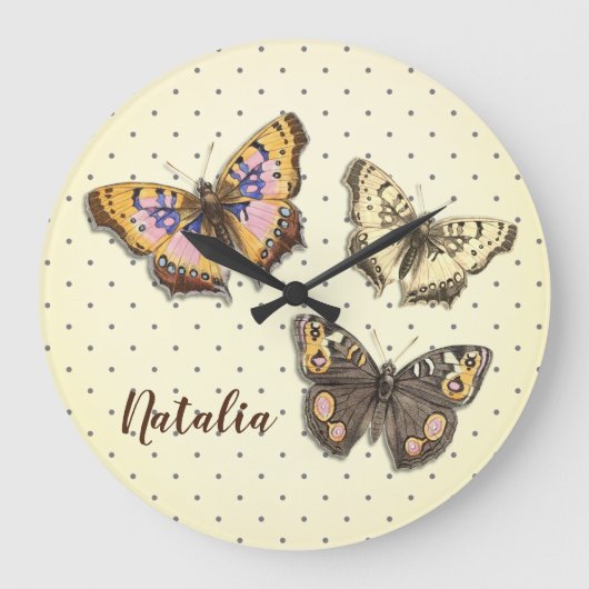 Schattige vlinders met pooldots met naam grote klok (Voorkant)