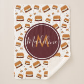 Schattige Voedsel Smore Monogram Naam Sherpa Deken (Voorkant)