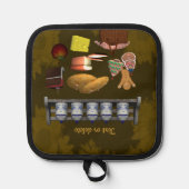 Schattige voedselontwerp gepersonaliseerd pannenlap (Voorkant)