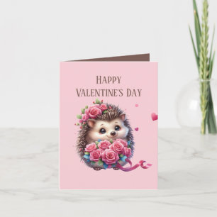 Schattige voeg bericht Valentijnsdag egel kinderen Feestdagen Kaart