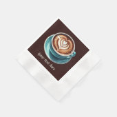 Schattige Voeg jouw tekst Coffee Lady toe Servet (Hoek)