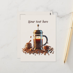 Schattige Voeg jouw tekst coffeeshop toe Briefkaart