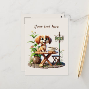 Schattige Voeg jouw tekst coffeeshop toe Briefkaart