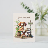 Schattige Voeg jouw tekst coffeeshop toe Briefkaart (Staand voorkant)