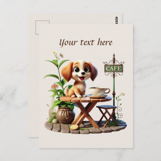 Schattige Voeg jouw tekst coffeeshop toe Briefkaart (Voorkant / Achterkant)