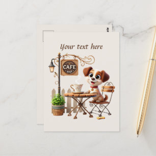 Schattige Voeg jouw tekst coffeeshop toe Briefkaart