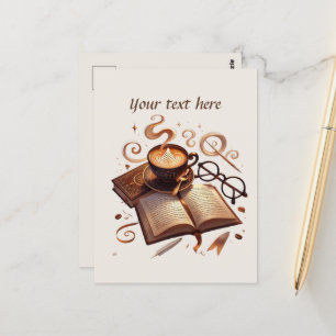 Schattige Voeg jouw tekst coffeeshop toe Briefkaart