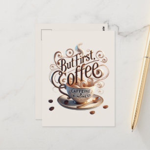Schattige Voeg jouw tekst coffeeshop toe Briefkaart