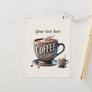 Schattige Voeg jouw tekst coffeeshop toe Briefkaart