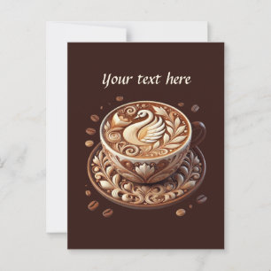 Schattige Voeg jouw tekst coffeeshop toe Briefkaart