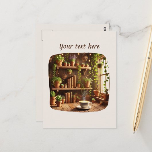 Schattige Voeg jouw tekst toe Briefkaart (Voorkant / Achterkant in situ)