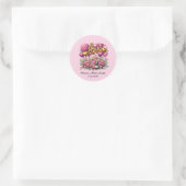 Schattige voeg naam datum Bruidsbruiloft Ronde Sticker (Tas)