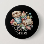 Schattige Voeg naam naailiefhebbers Ronde Button 7,6 Cm (Voorkant)