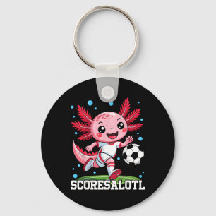 Schattige Voetbal Axolotl Grappige Scoresalotl Xol Sleutelhanger